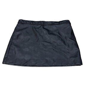 ZARA Black‎ Faux Leather Mini Skirt Size Large Zip Up